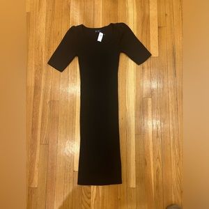 NWT gap midi knit black dress Medium